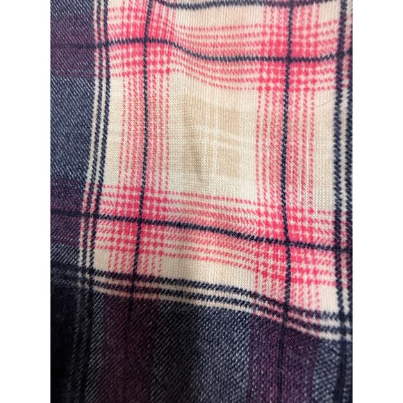 Vintage POMELO USA Large Plaid female top blouse front tie on waist  buttons - Picture 4 of 8